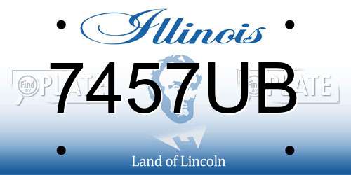 7457UB Illinois License Plate