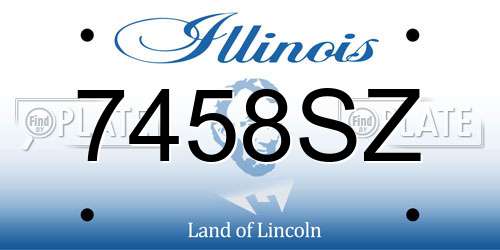 7458SZ Illinois License Plate