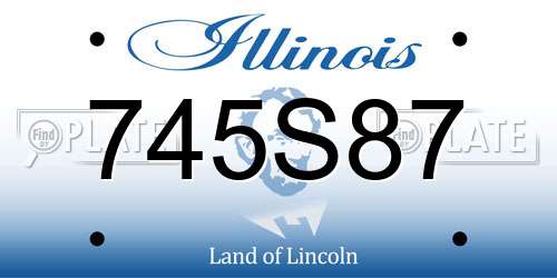 745S87 Illinois License Plate