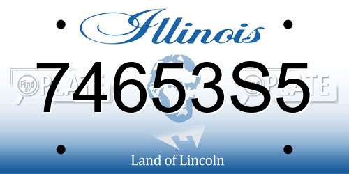 74653S5 Illinois License Plate