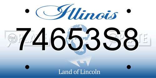 74653S8 Illinois License Plate