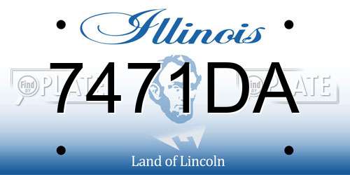 7471DA Illinois License Plate