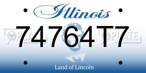74764T7 Illinois License Plate
