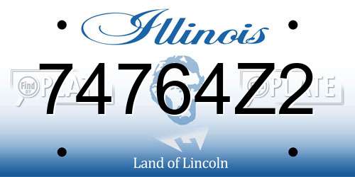 74764Z2 Illinois License Plate
