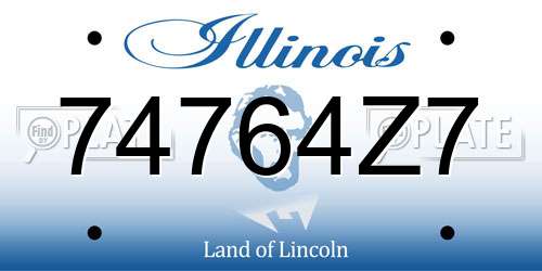 74764Z7 Illinois License Plate