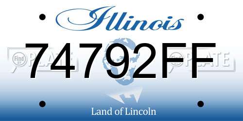 74792FF Illinois License Plate