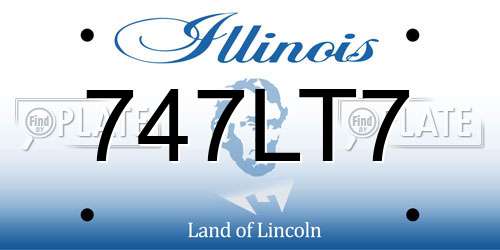 747LT7 Illinois License Plate