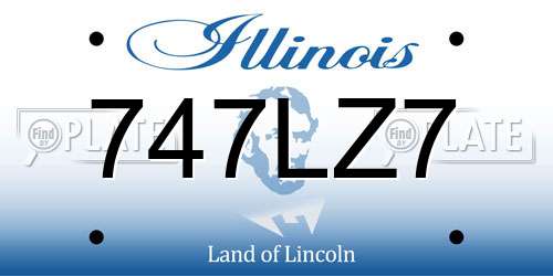 747LZ7 Illinois License Plate