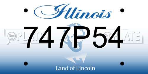 747P54 Illinois License Plate