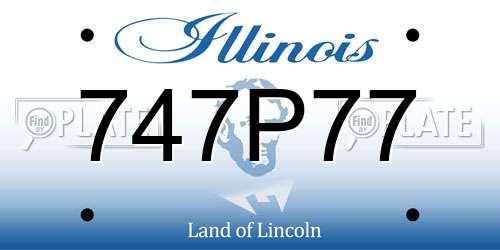 747P77 Illinois License Plate
