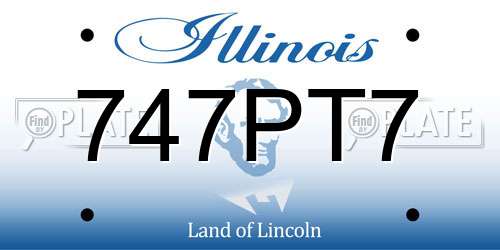 747PT7 Illinois License Plate