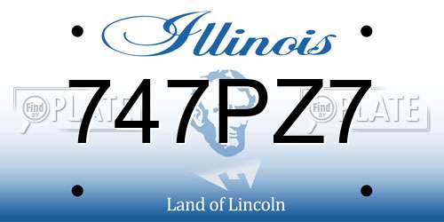 747PZ7 Illinois License Plate