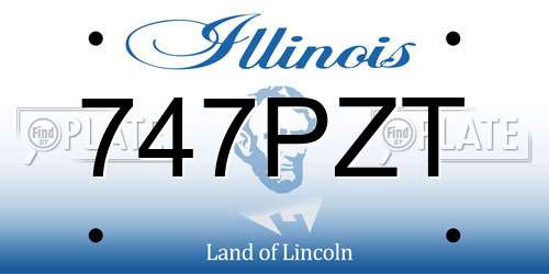747PZT Illinois License Plate