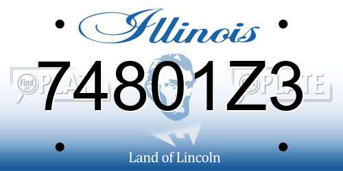 74801Z3 Illinois License Plate
