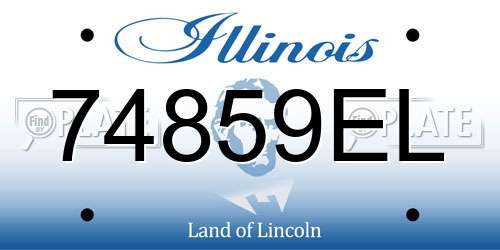74859EL Illinois License Plate