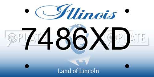 7486XD Illinois License Plate