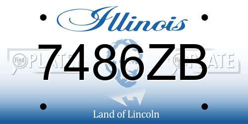 7486ZB Illinois License Plate