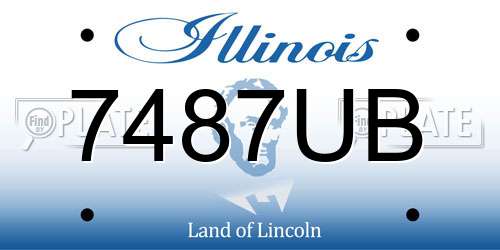 7487UB Illinois License Plate