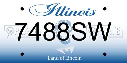 7488SW Illinois License Plate