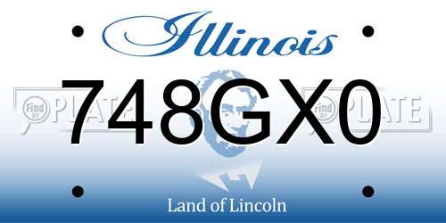 748GX0 Illinois License Plate