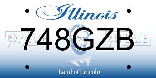 748GZB Illinois License Plate