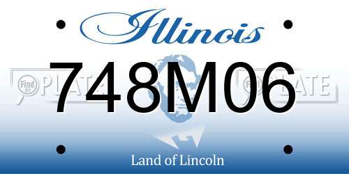 748M06 Illinois License Plate