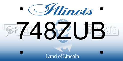 748ZUB Illinois License Plate