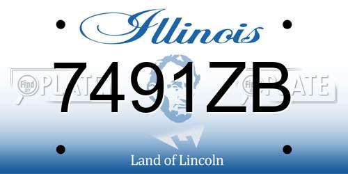 7491ZB Illinois License Plate