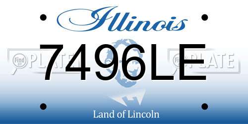 7496LE Illinois License Plate
