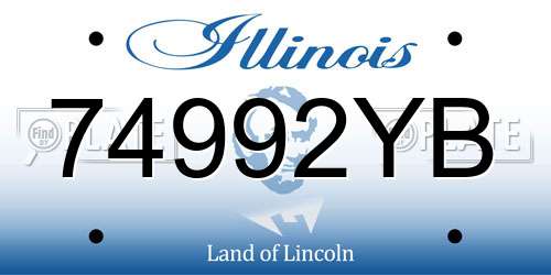 74992YB Illinois License Plate