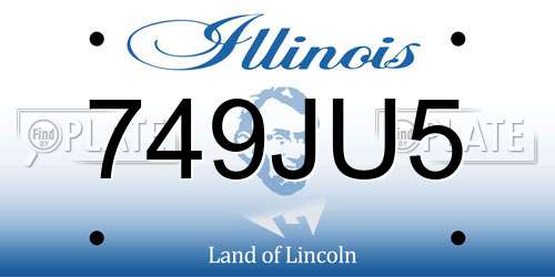 749JU5 Illinois License Plate
