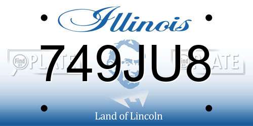 749JU8 Illinois License Plate