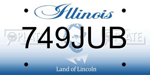749JUB Illinois License Plate