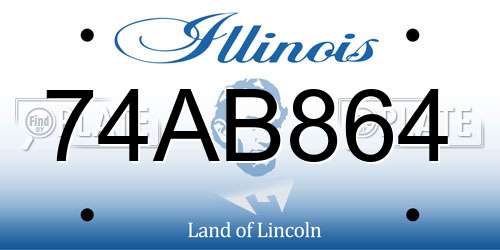 74AB864 Illinois License Plate