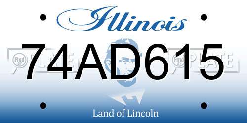 74AD615 Illinois License Plate
