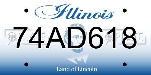 74AD618 Illinois License Plate