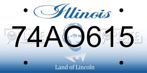 74AO615 Illinois License Plate