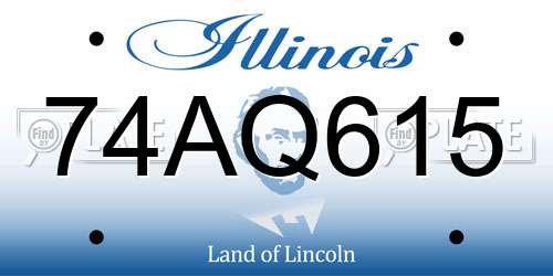 74AQ615 Illinois License Plate