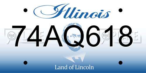 74AQ618 Illinois License Plate