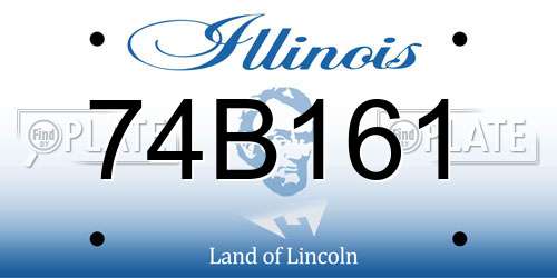 74B161 Illinois License Plate