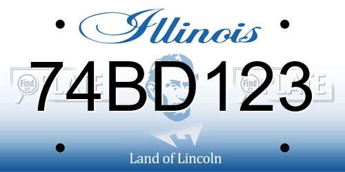 74BD123 Illinois License Plate