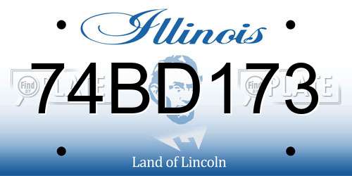 74BD173 Illinois License Plate