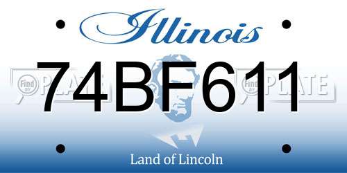 74BF611 Illinois License Plate