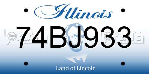 74BJ933 Illinois License Plate