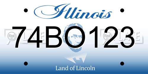 74BO123 Illinois License Plate
