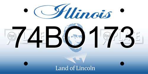 74BO173 Illinois License Plate