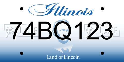 74BQ123 Illinois License Plate