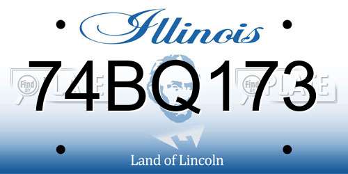 74BQ173 Illinois License Plate