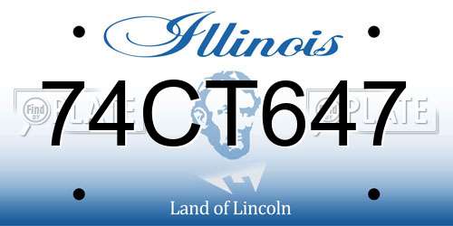74CT647 Illinois License Plate