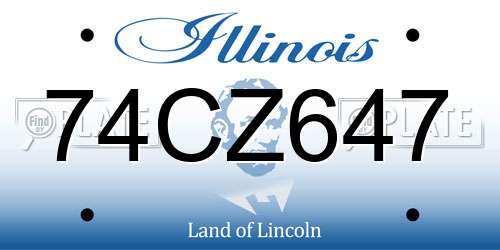 74CZ647 Illinois License Plate